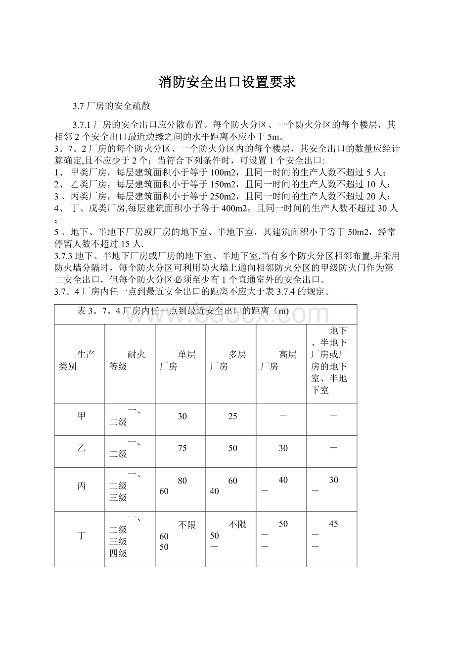 消防安全出口设置要求.docx_第1页