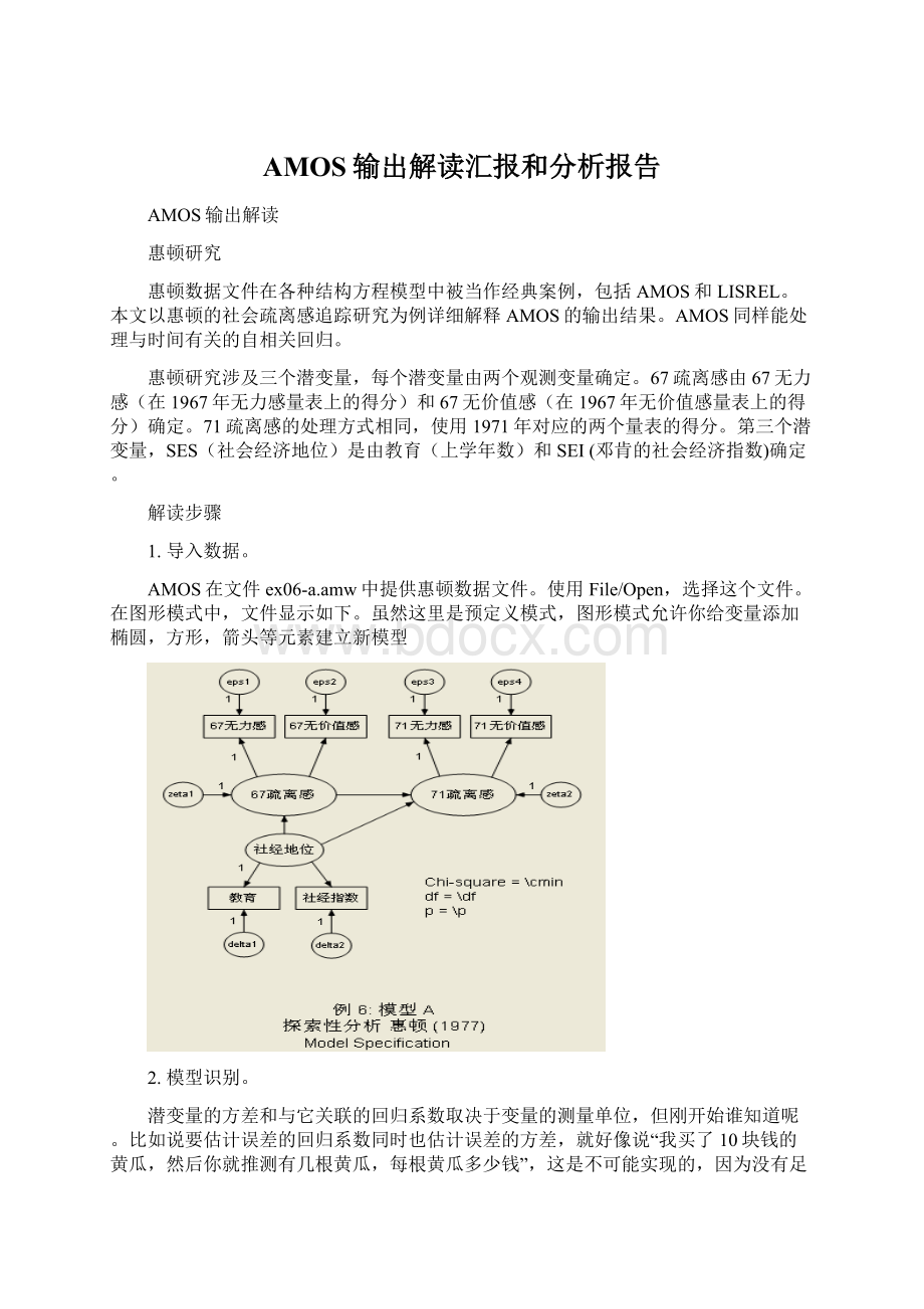 AMOS输出解读汇报和分析报告Word文档格式.docx_第1页