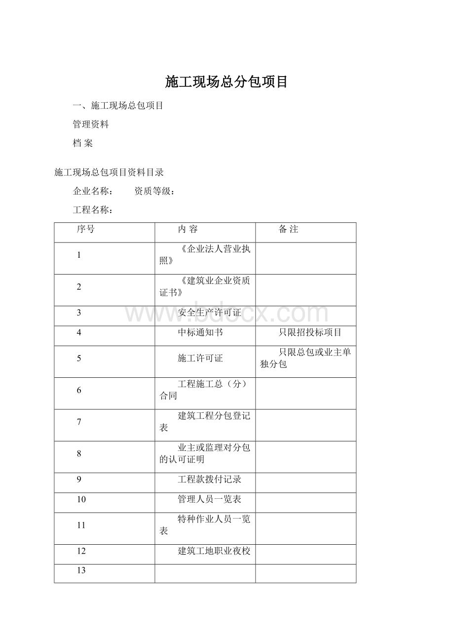 施工现场总分包项目.docx_第1页