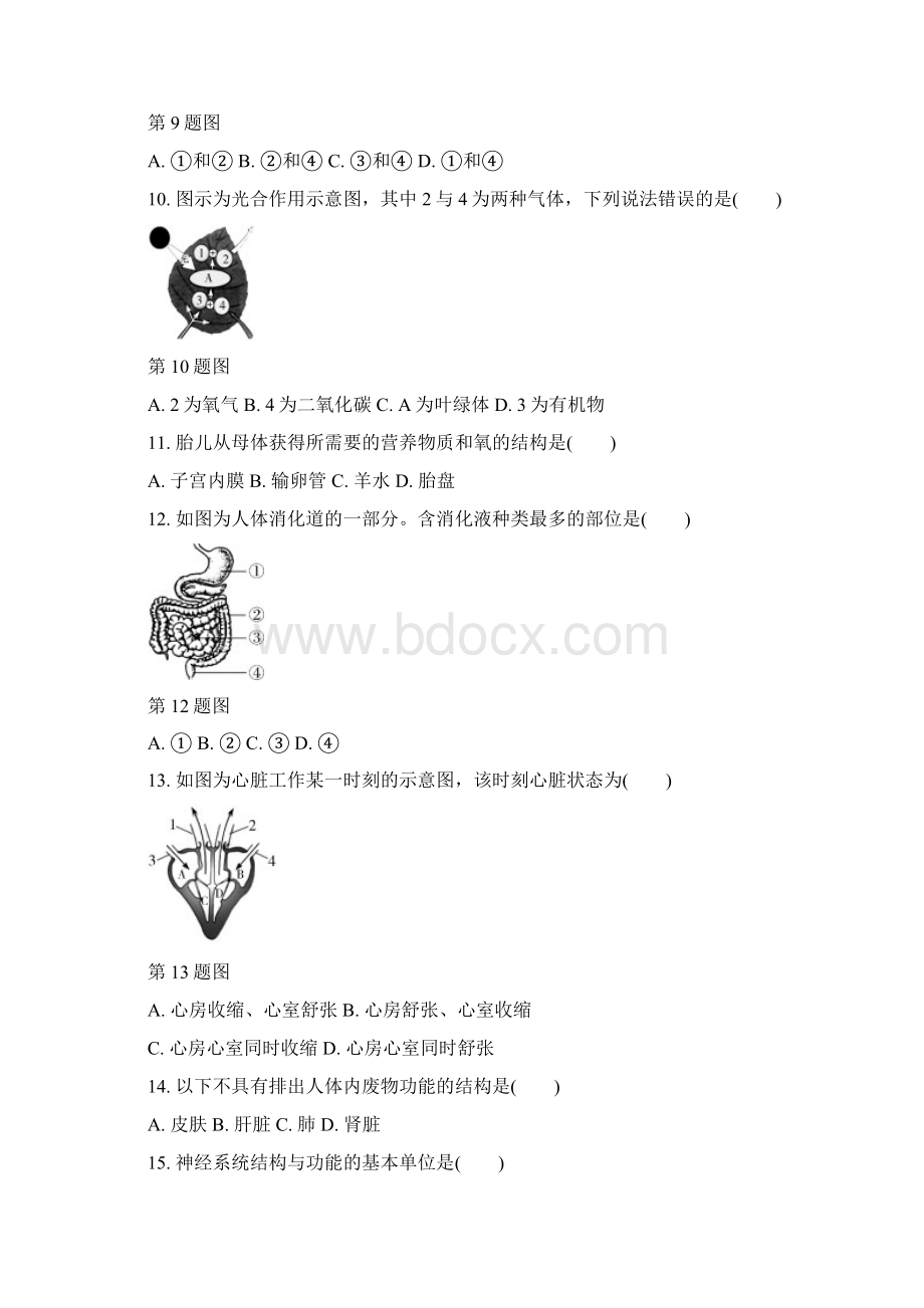 福建省中考生物模拟试题word版文档格式.docx_第3页