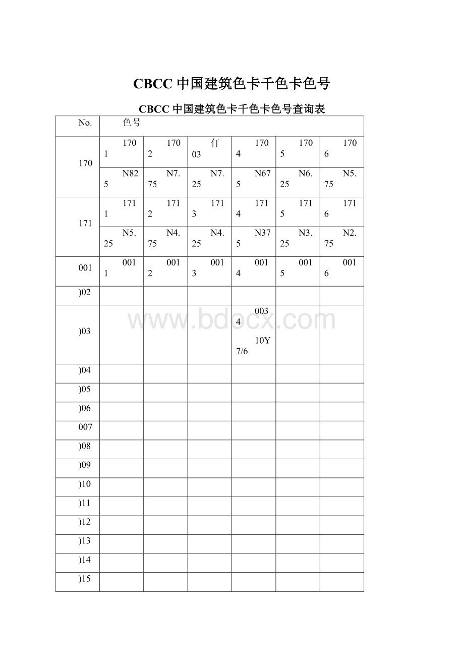 CBCC中国建筑色卡千色卡色号.docx_第1页