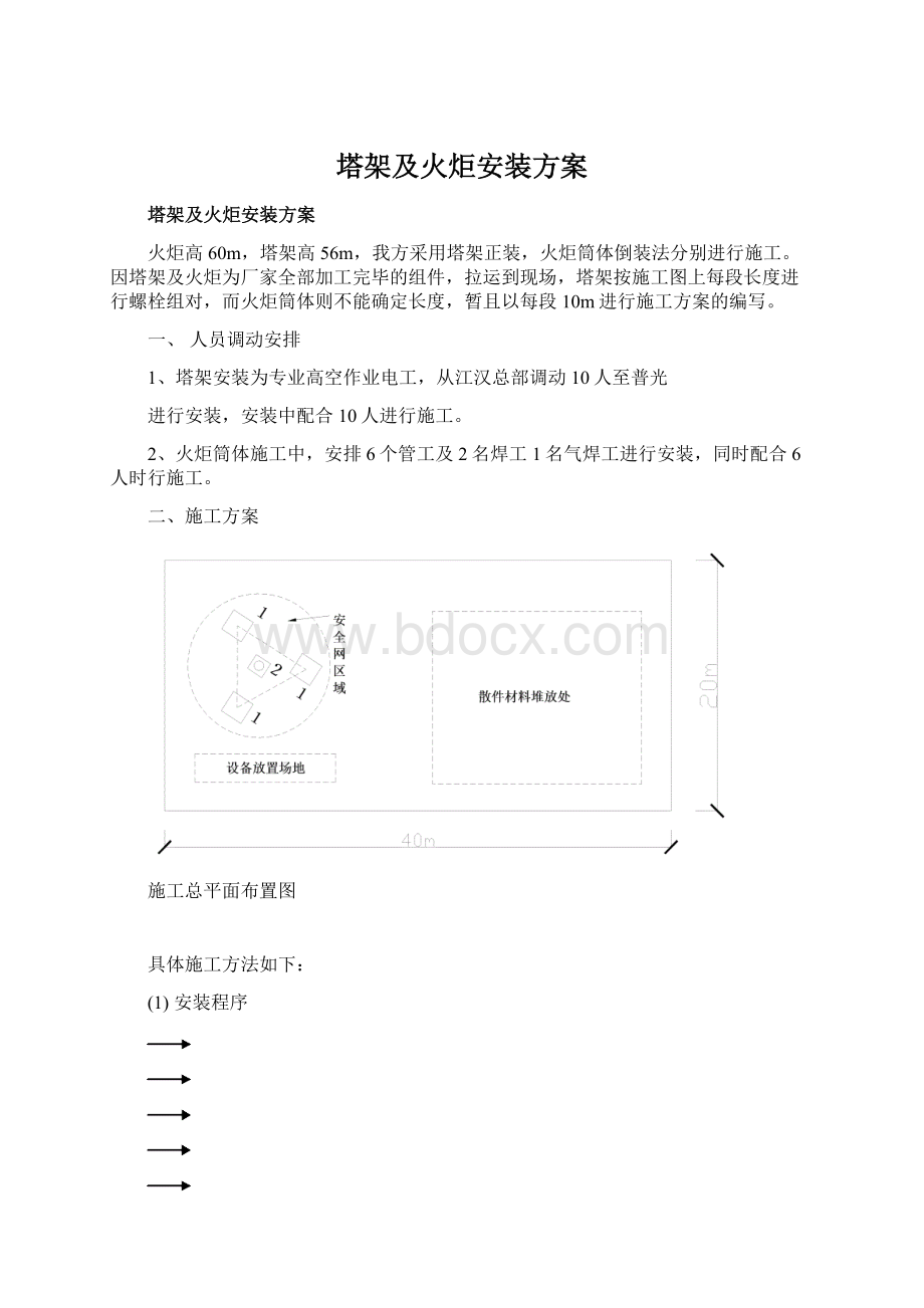 塔架及火炬安装方案.docx_第1页