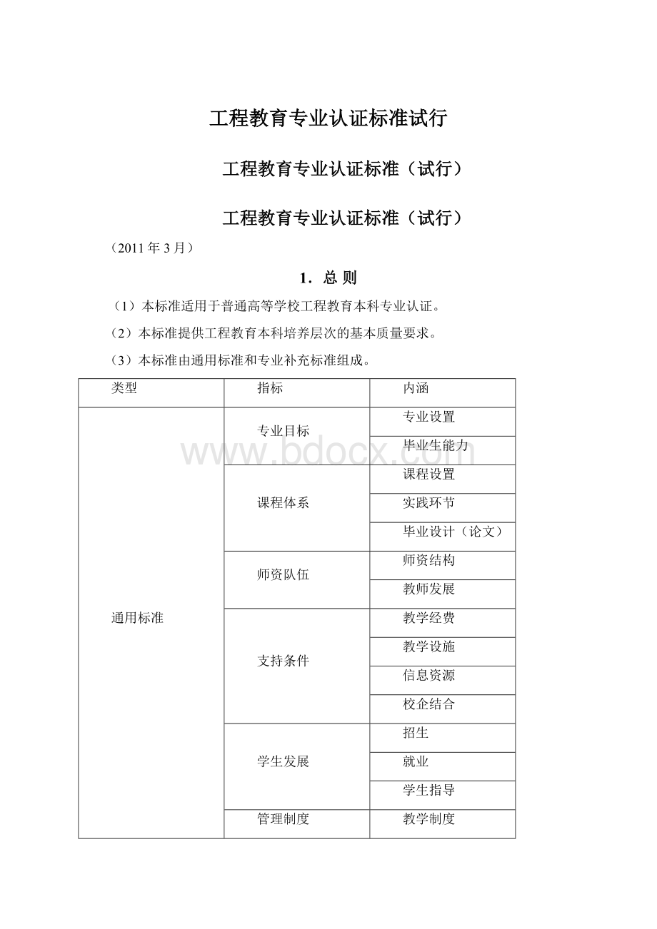 工程教育专业认证标准试行.docx