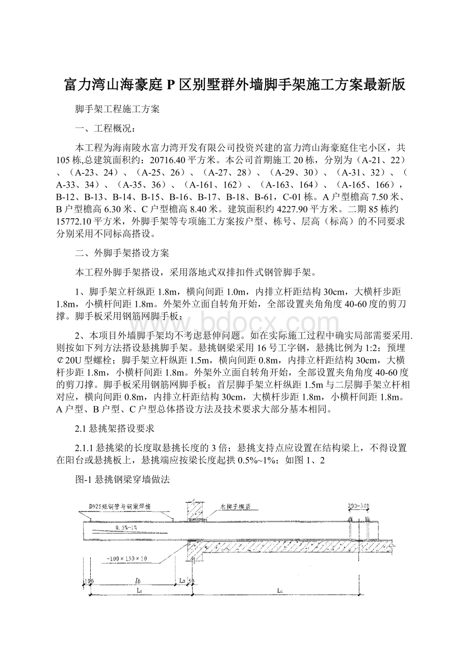 富力湾山海豪庭P区别墅群外墙脚手架施工方案最新版Word格式文档下载.docx_第1页