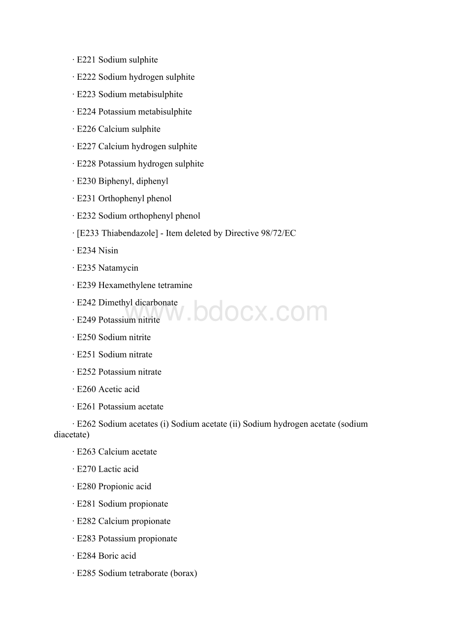 食品添加剂欧盟编码纯英文版Word下载.docx_第3页