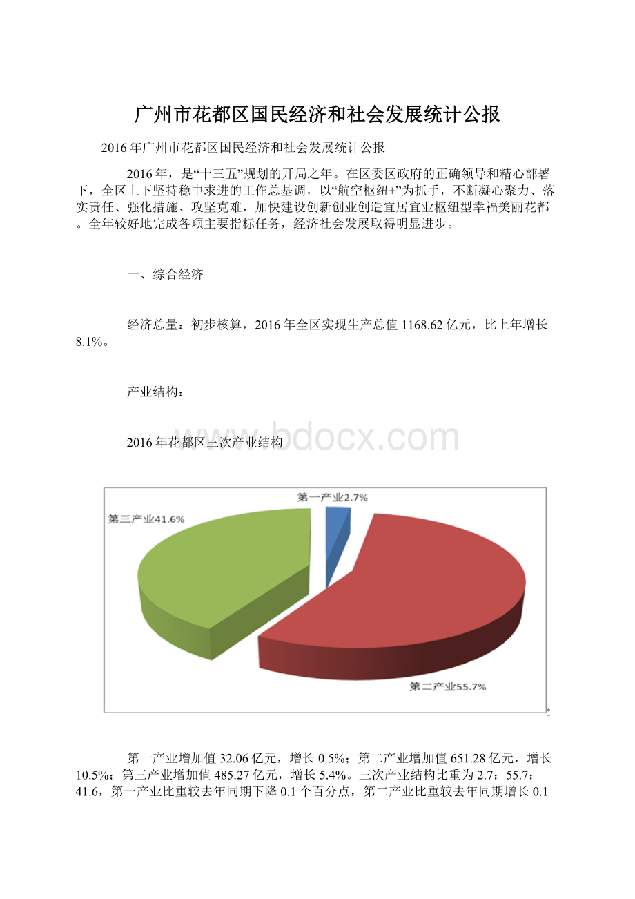 广州市花都区国民经济和社会发展统计公报.docx_第1页