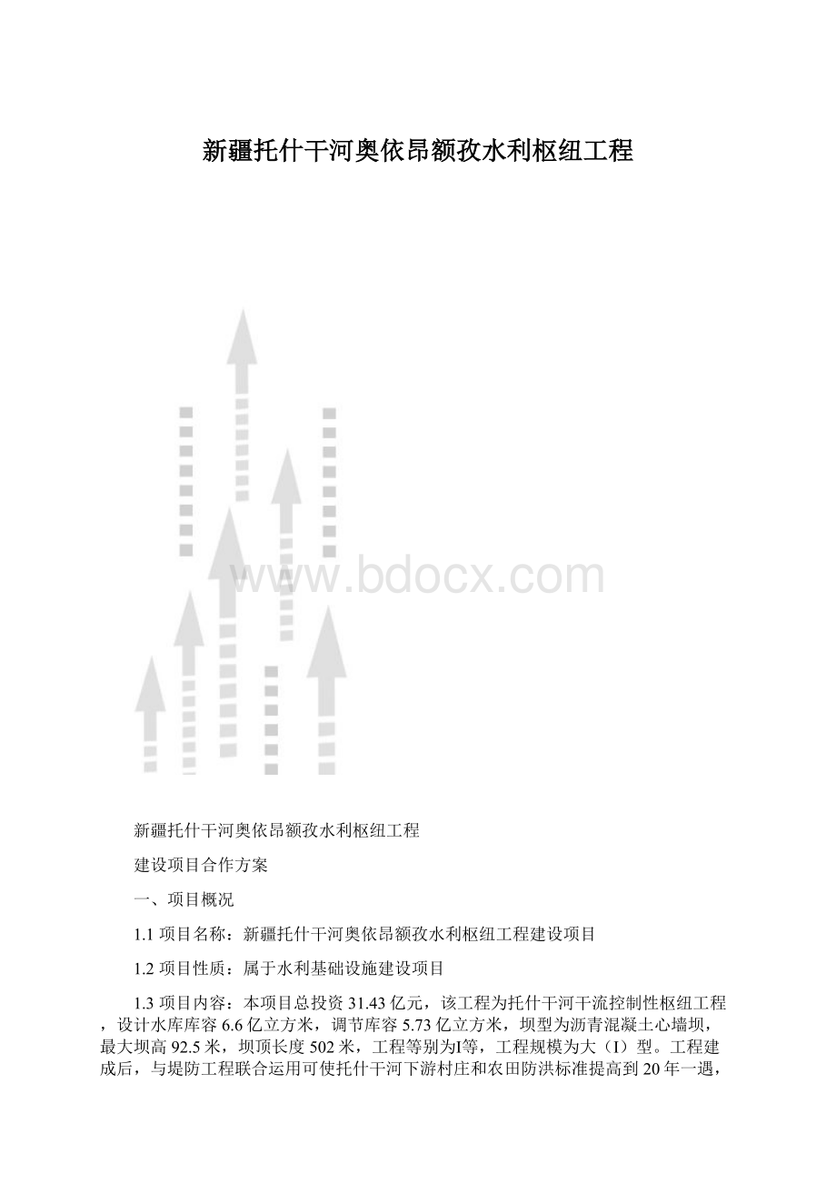 新疆托什干河奥依昂额孜水利枢纽工程.docx_第1页