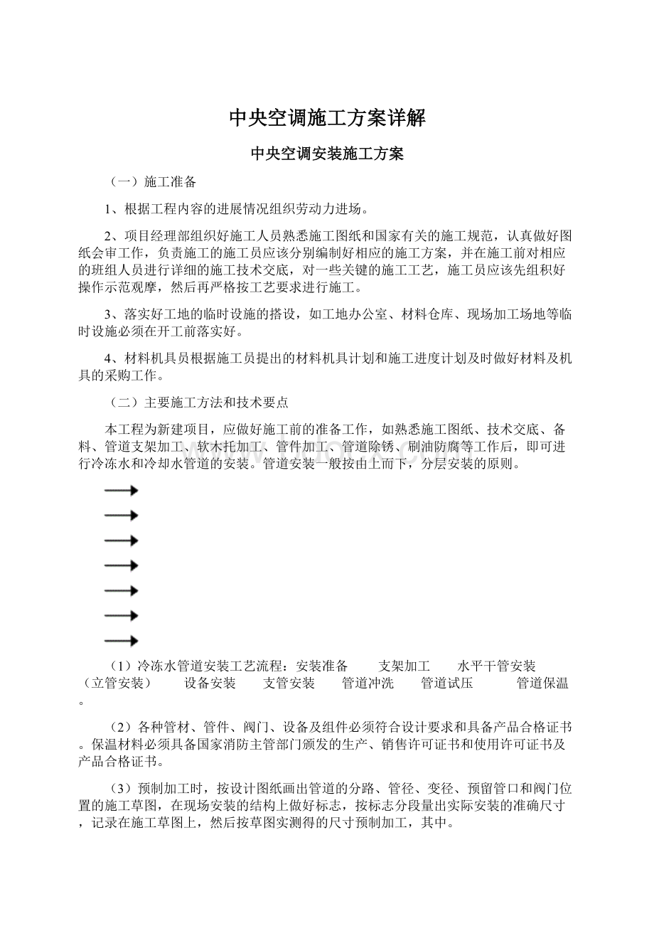 中央空调施工方案详解Word格式.docx