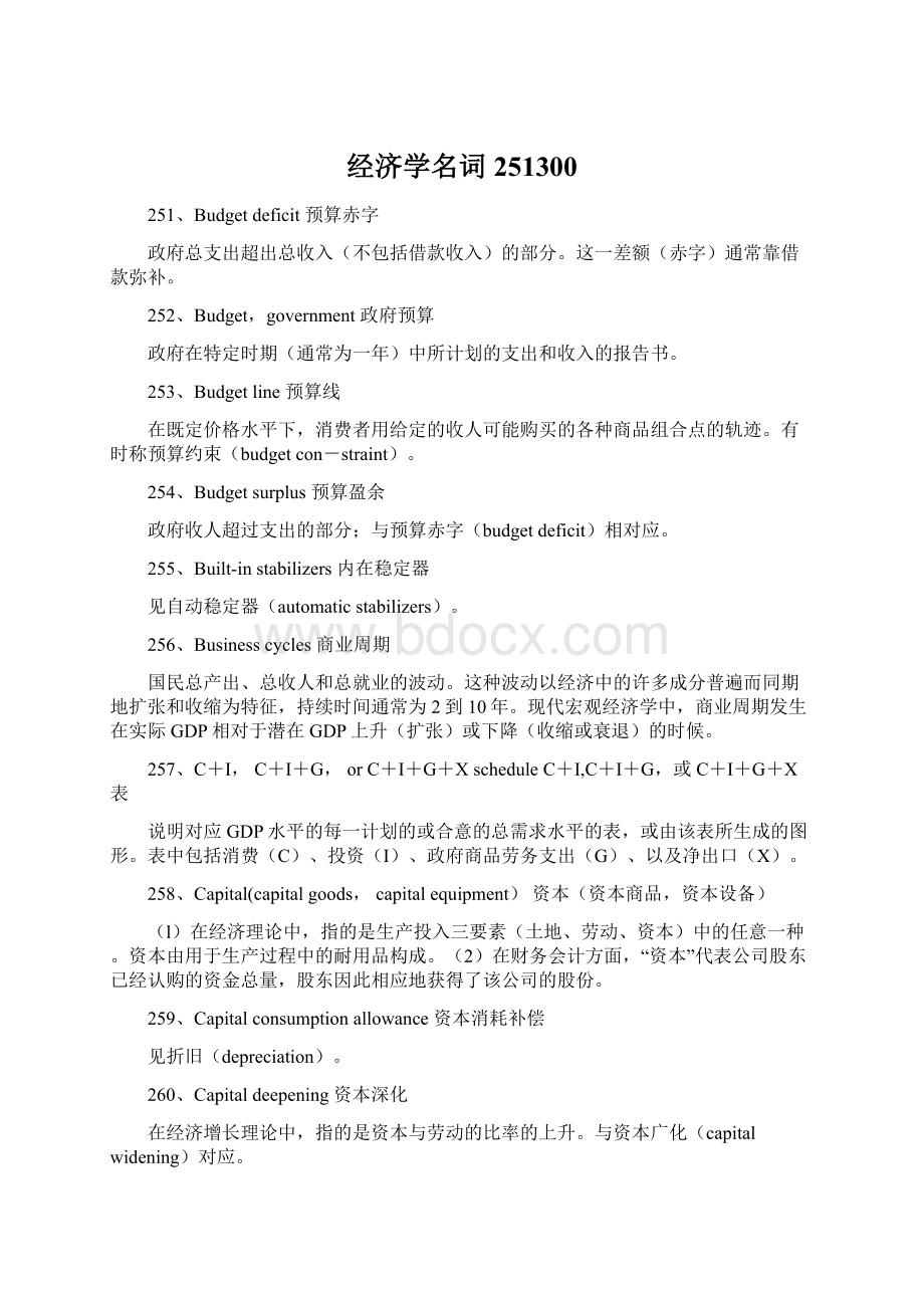 经济学名词251300Word文档下载推荐.docx