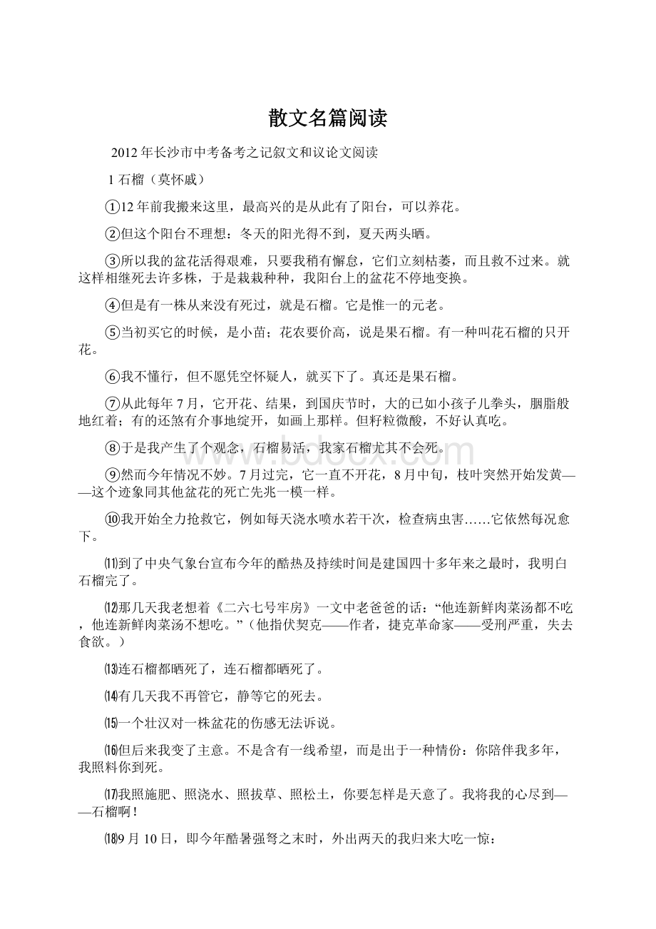 散文名篇阅读Word下载.docx