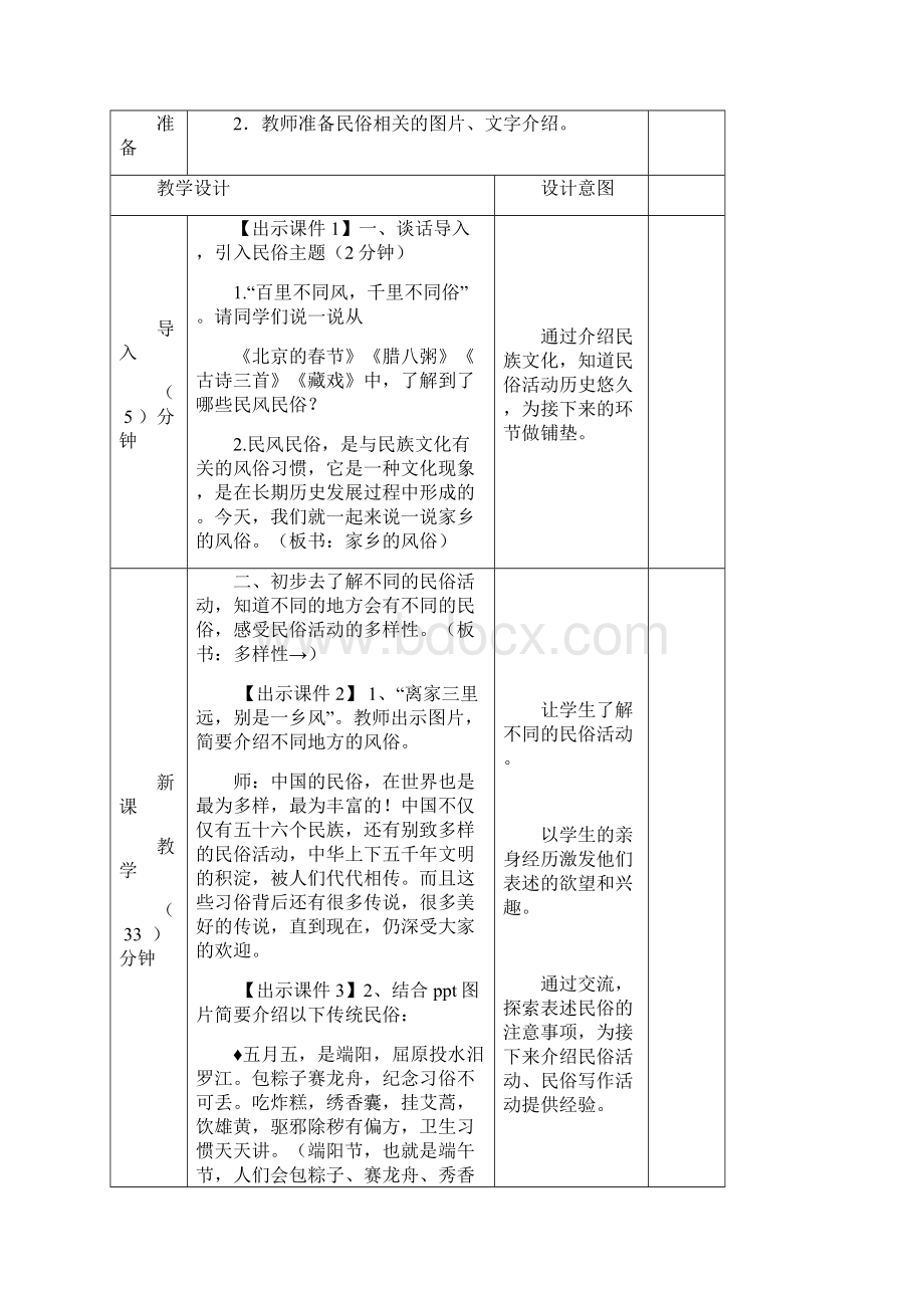 部编本小学六年级语文下册家乡的风俗教案精品教学设计Word下载.docx_第2页