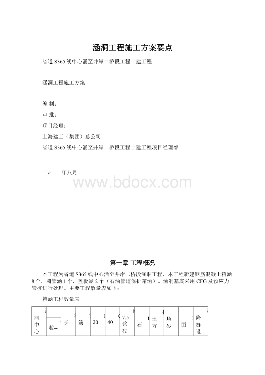 涵洞工程施工方案要点.docx