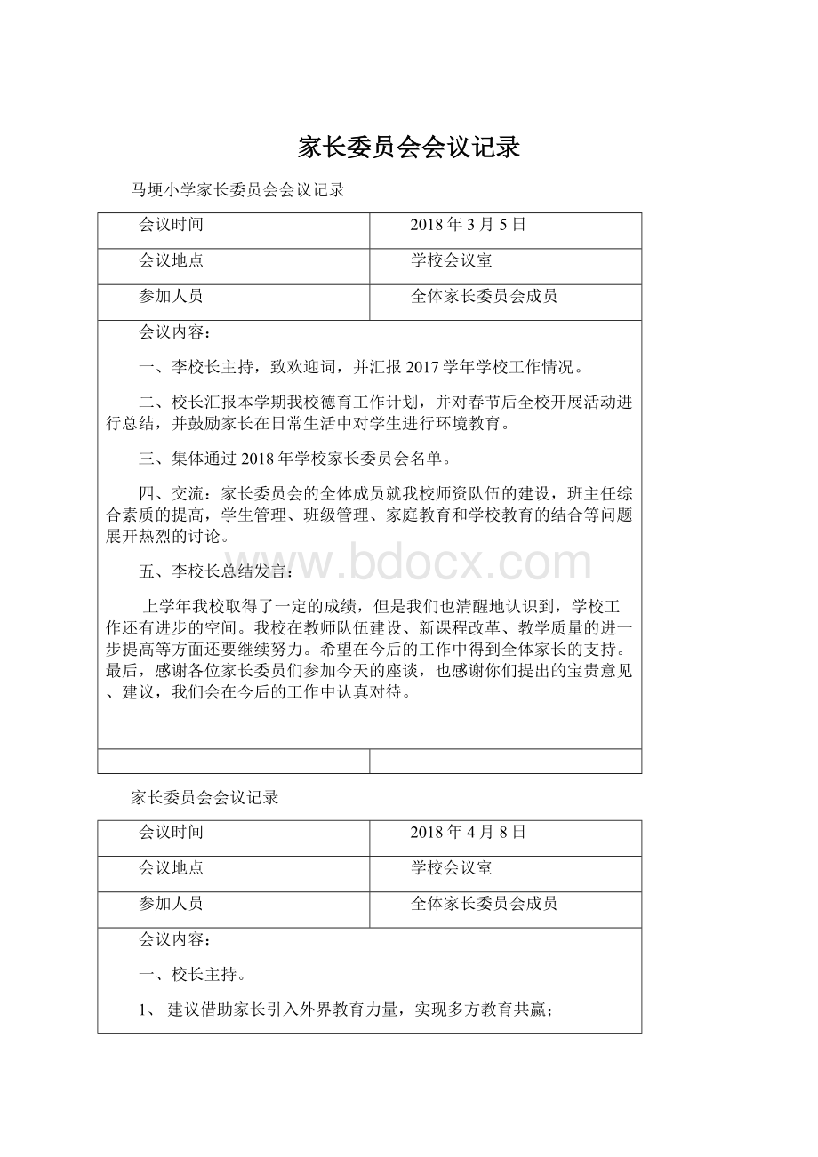 家长委员会会议记录.docx_第1页