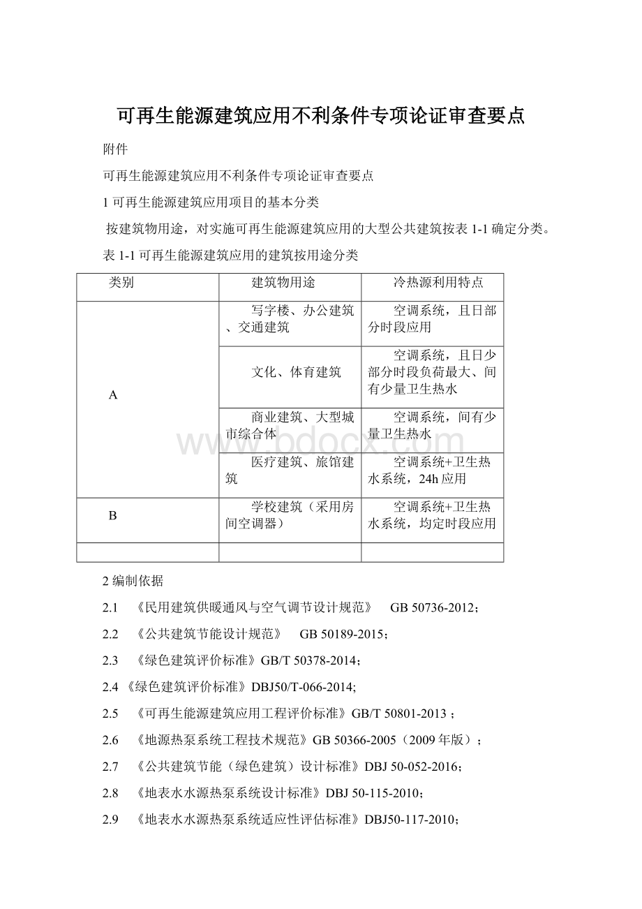 可再生能源建筑应用不利条件专项论证审查要点.docx