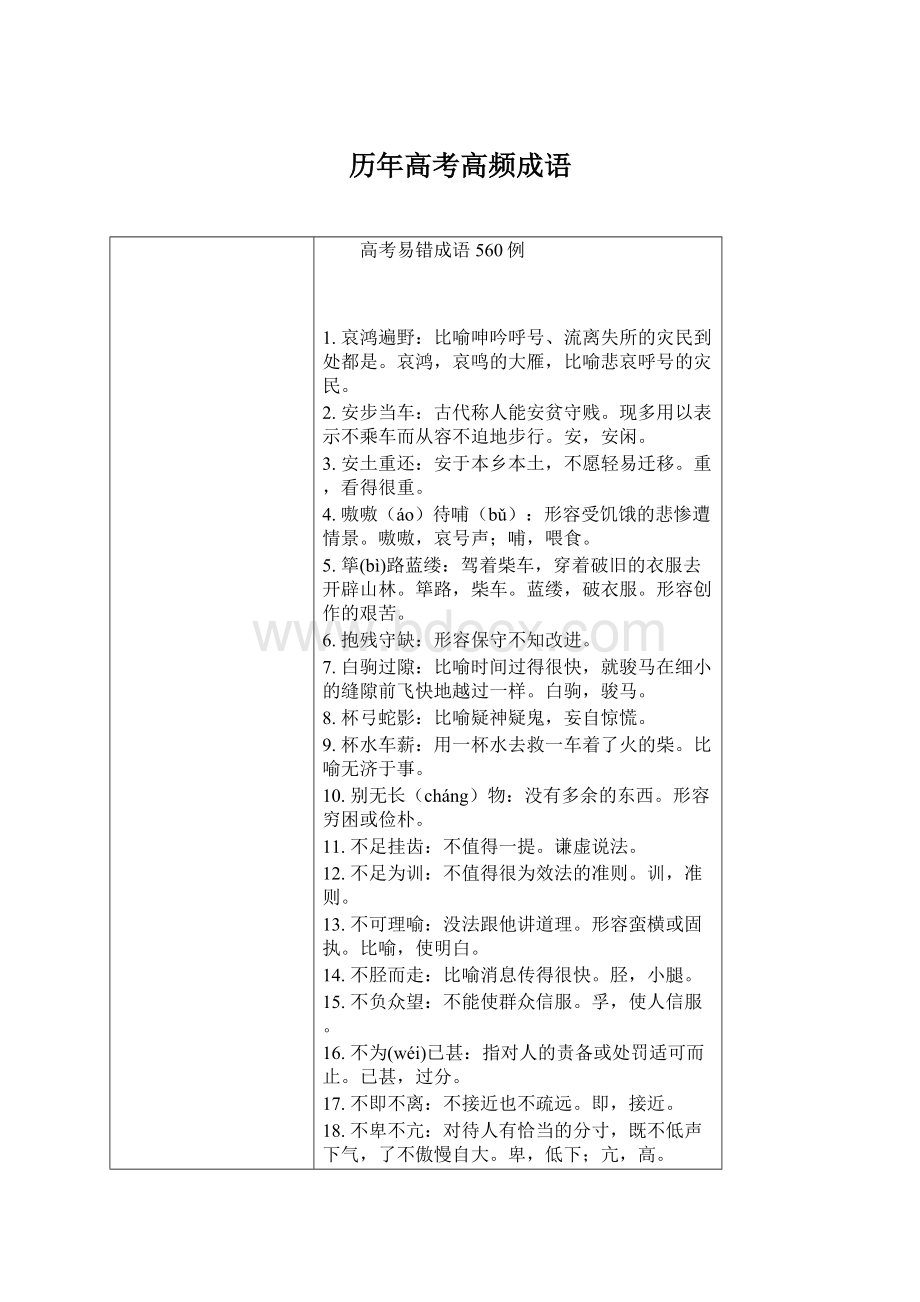 历年高考高频成语文档格式.docx