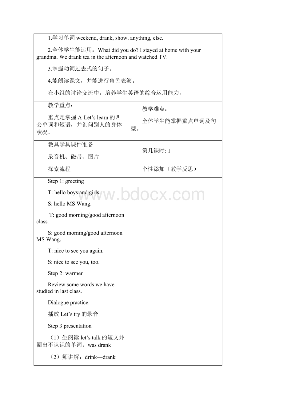 人教版PEP最新版小学六年级英语下册Unit 2 教案全1精品电子教案.docx_第2页