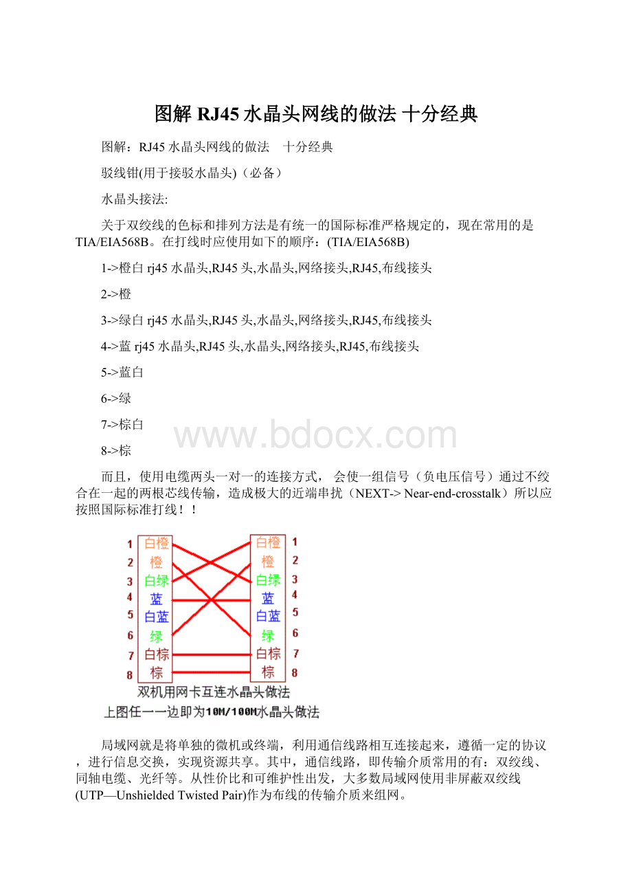 图解RJ45水晶头网线的做法 十分经典Word文档格式.docx