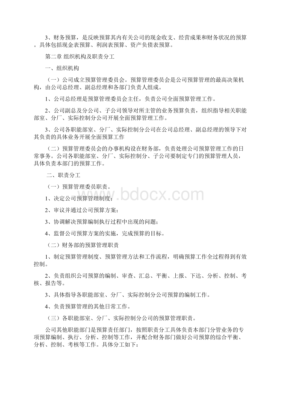 企业的预算管理系统规章规章制度Word下载.docx_第2页