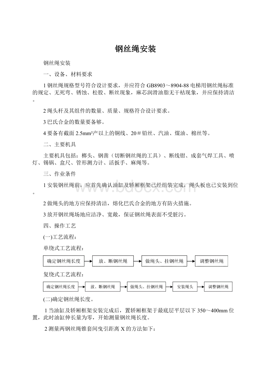 钢丝绳安装Word格式文档下载.docx_第1页