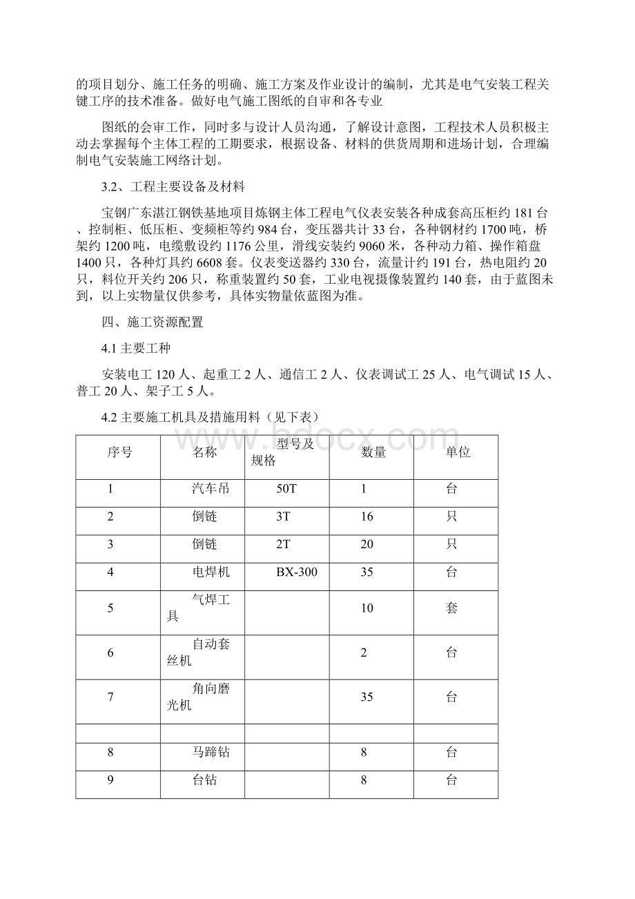 精品湛江转炉电气仪表施工方案.docx_第3页