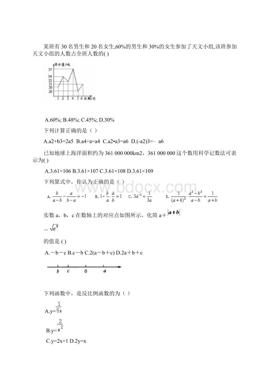 海南海口市琼山区国兴中学九年级数学 中考模拟试题含答案.docx_第2页