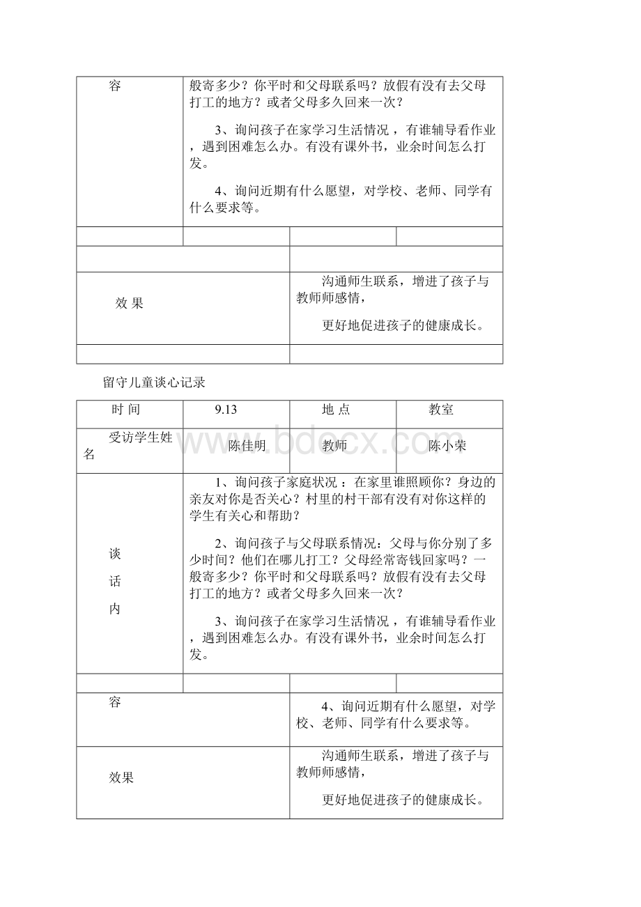 留守儿童交心谈心记录.docx_第2页