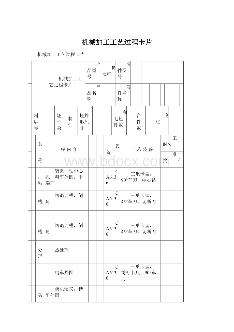 机械加工工艺过程卡片.docx