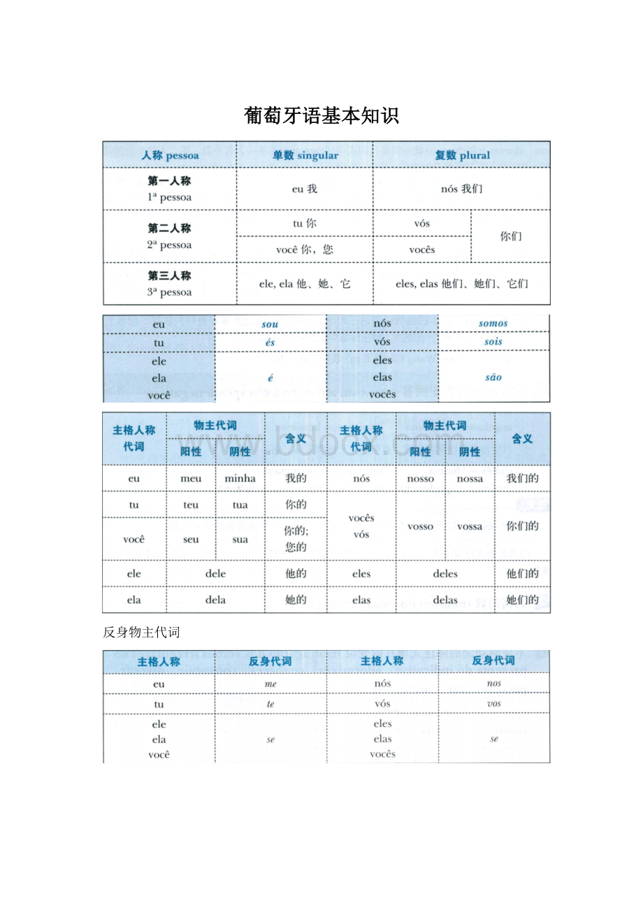 葡萄牙语基本知识.docx