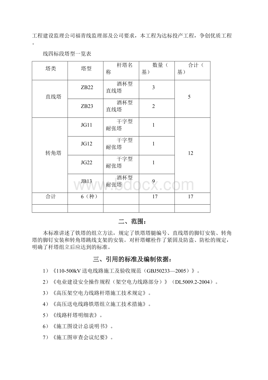 220kv 组立杆塔工程作业指导书.docx_第2页