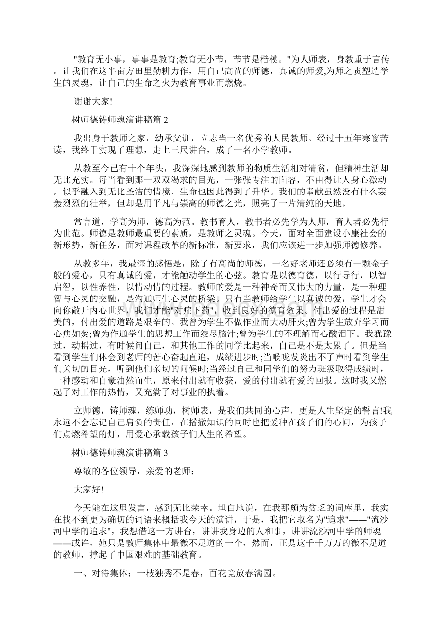 树师德铸师魂演讲稿3篇文档格式.docx_第2页