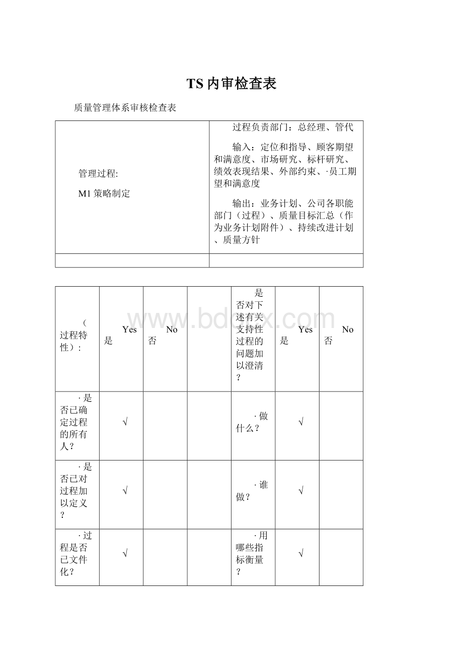 TS内审检查表.docx_第1页