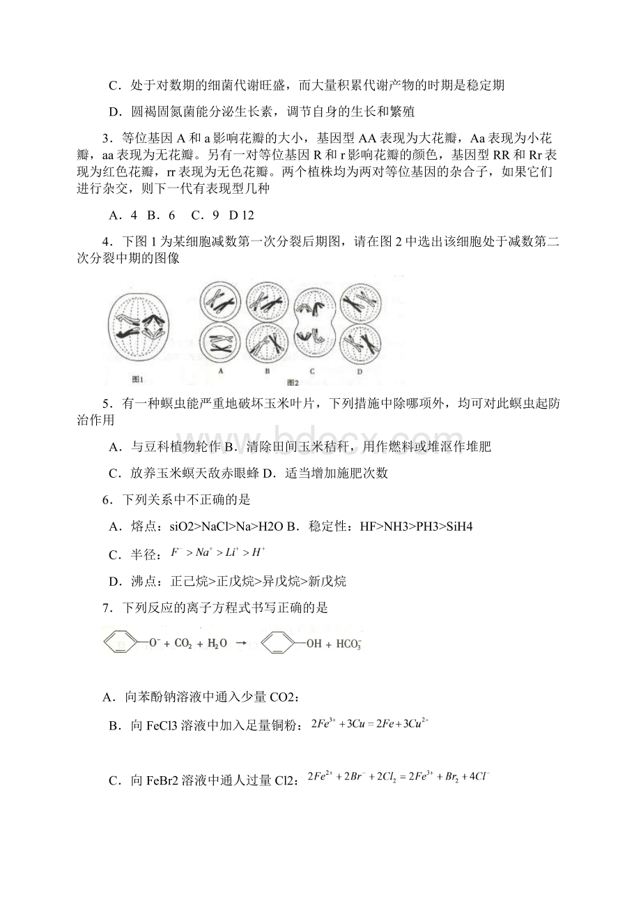 东北三校高三第二次联合模拟考试理综Word格式.docx_第2页