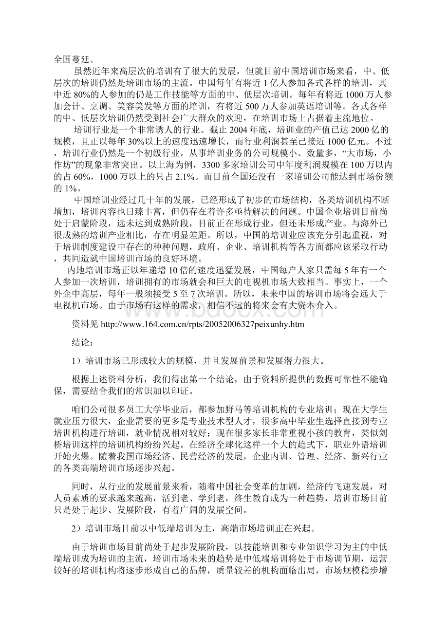 关于进军培训市场的商业计划书.docx_第2页