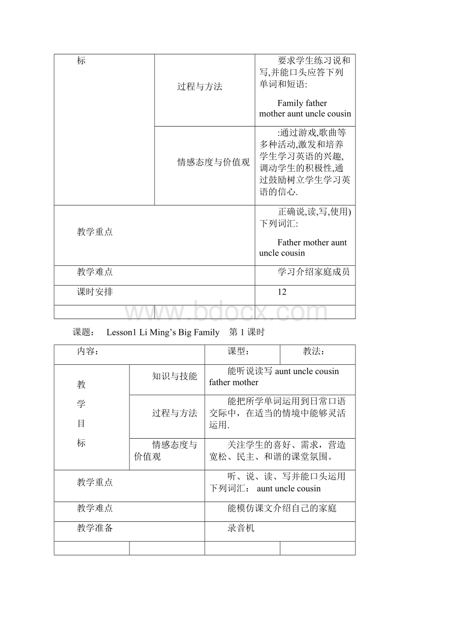 冀教版三起小学英语五年级上册教案全册.docx_第3页