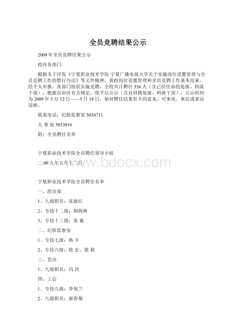 全员竞聘结果公示.docx_第1页