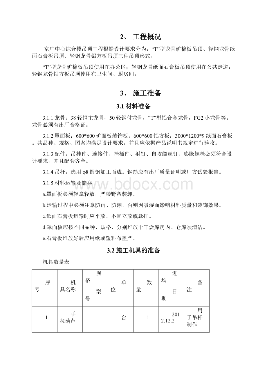 吊顶施工方案Word文档格式.docx_第2页