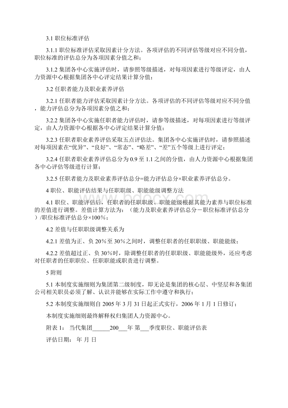 420当代集团职位职能评估管理制度实施细则文档格式.docx_第3页