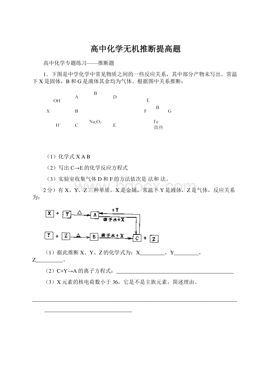 高中化学无机推断提高题.docx_第1页