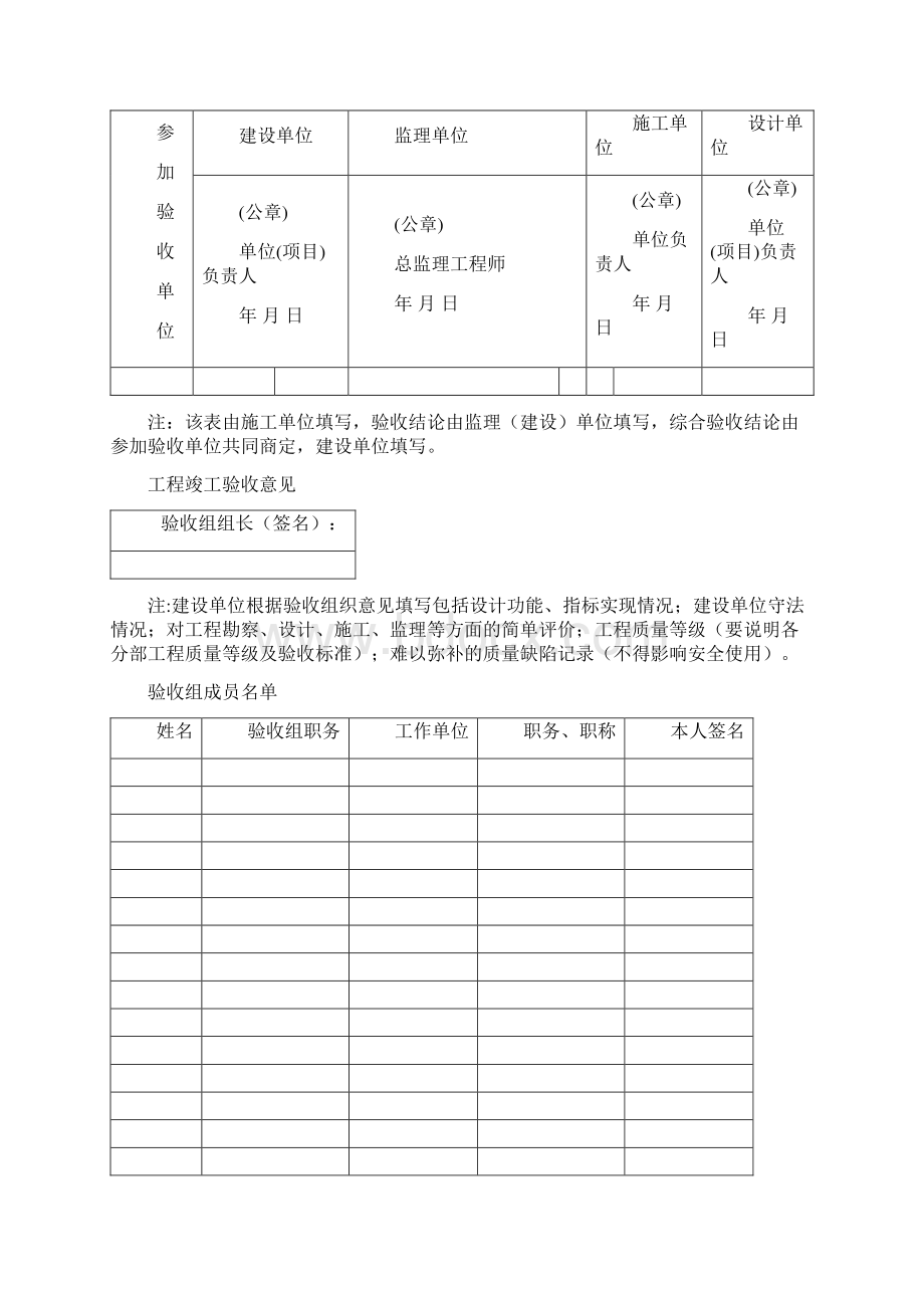 工程竣工验收报告表格.docx_第3页