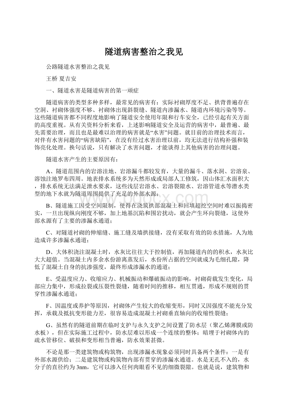 隧道病害整治之我见.docx_第1页