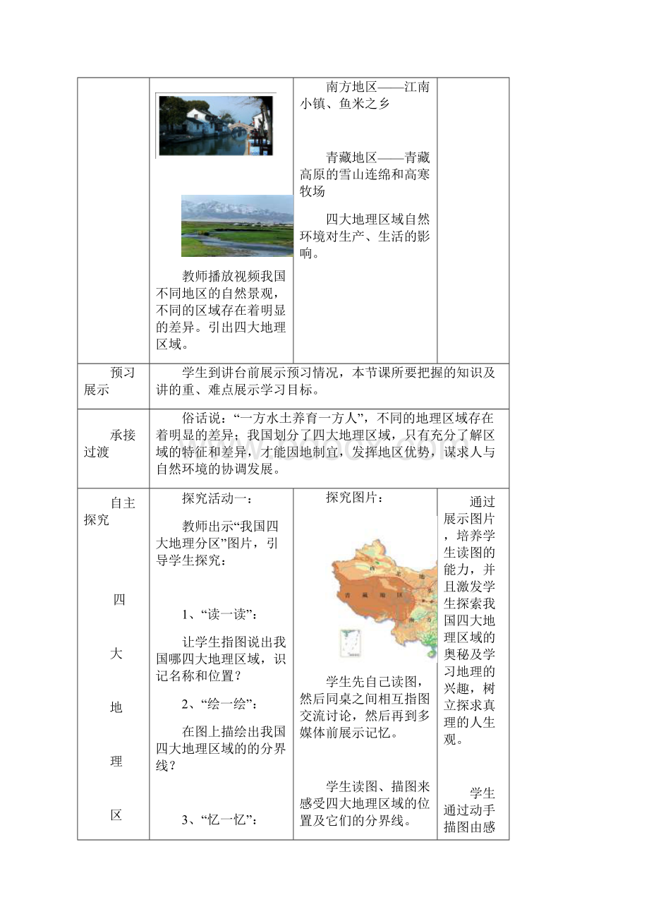 商务星球版八年级地理下册《活动课认识南方地区和北方地区的区域差异》教案Word文档下载推荐.docx_第2页