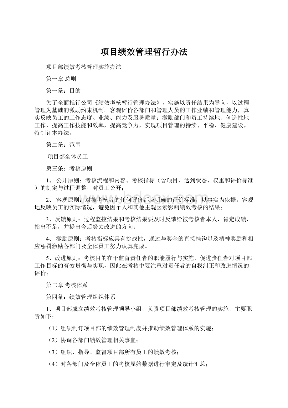 项目绩效管理暂行办法.docx