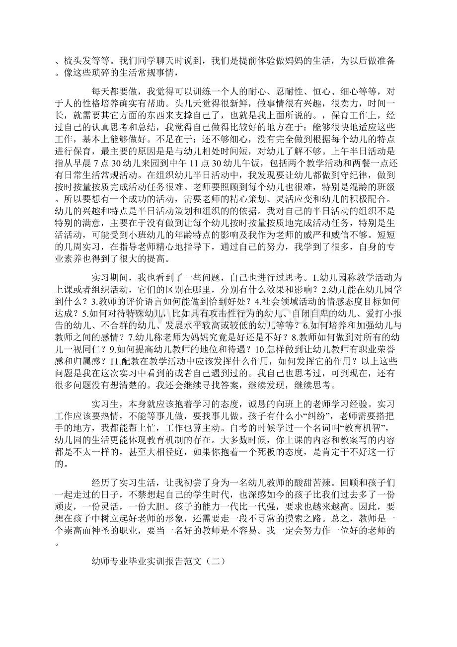 幼师专业毕业实训报告范文.docx_第2页
