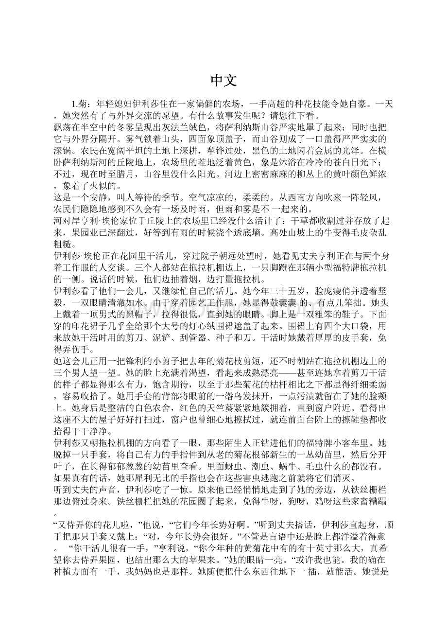 中文文档格式.docx