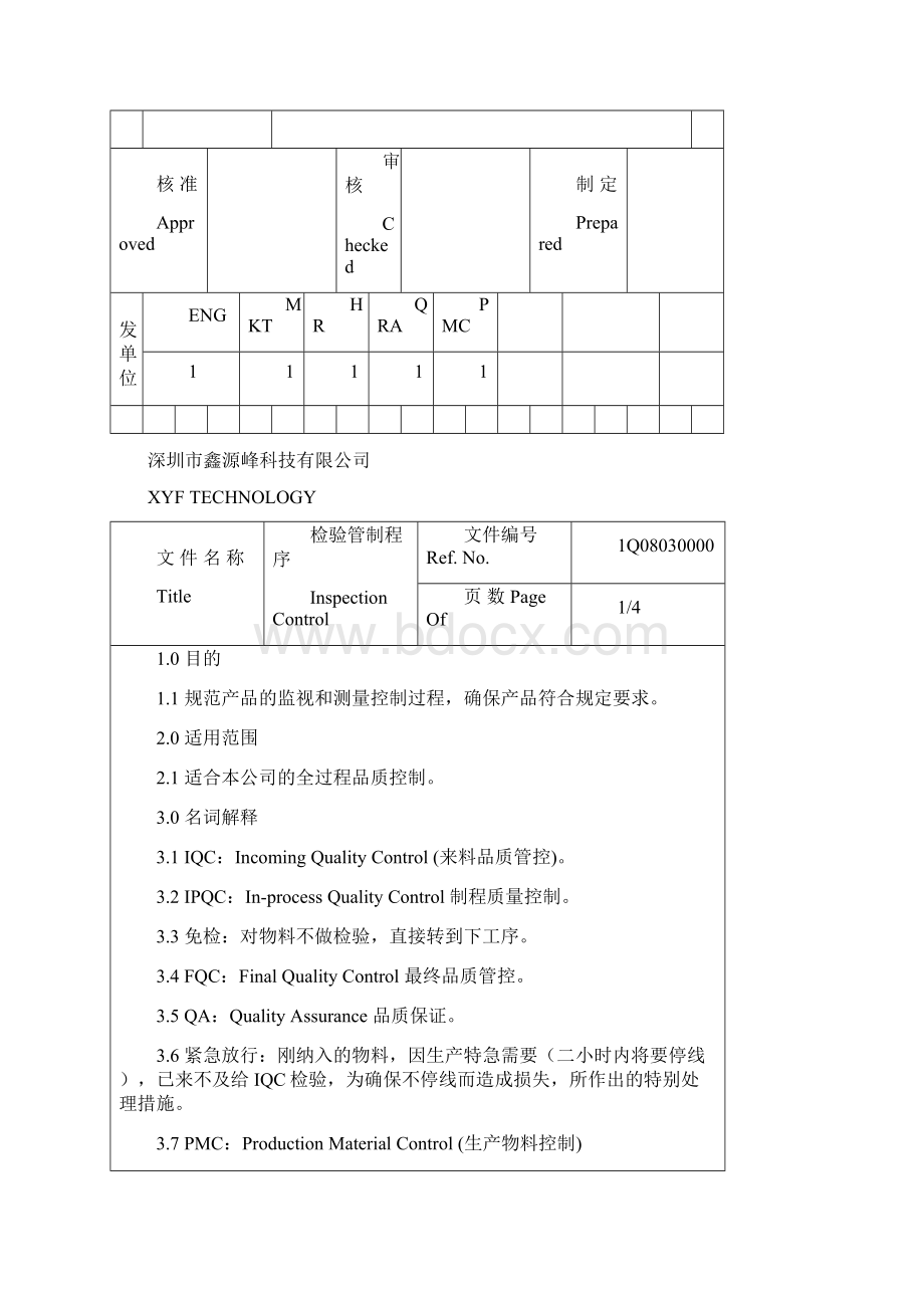 XYF检验管制程序 1012Word下载.docx_第2页