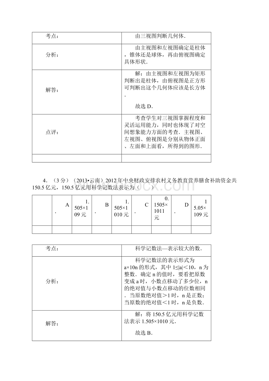 云南省八地市中考数学试题及答案Word解析版.docx_第3页