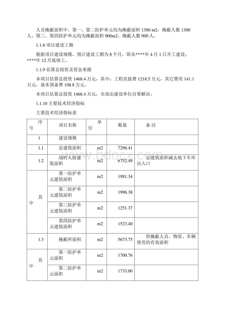 精编XX小区人防工程建设项目可行性研究报告Word格式文档下载.docx_第2页