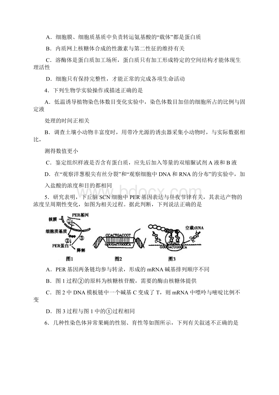 河南省六市高三第一次联合调研检测理科综合Word文档格式.docx_第2页