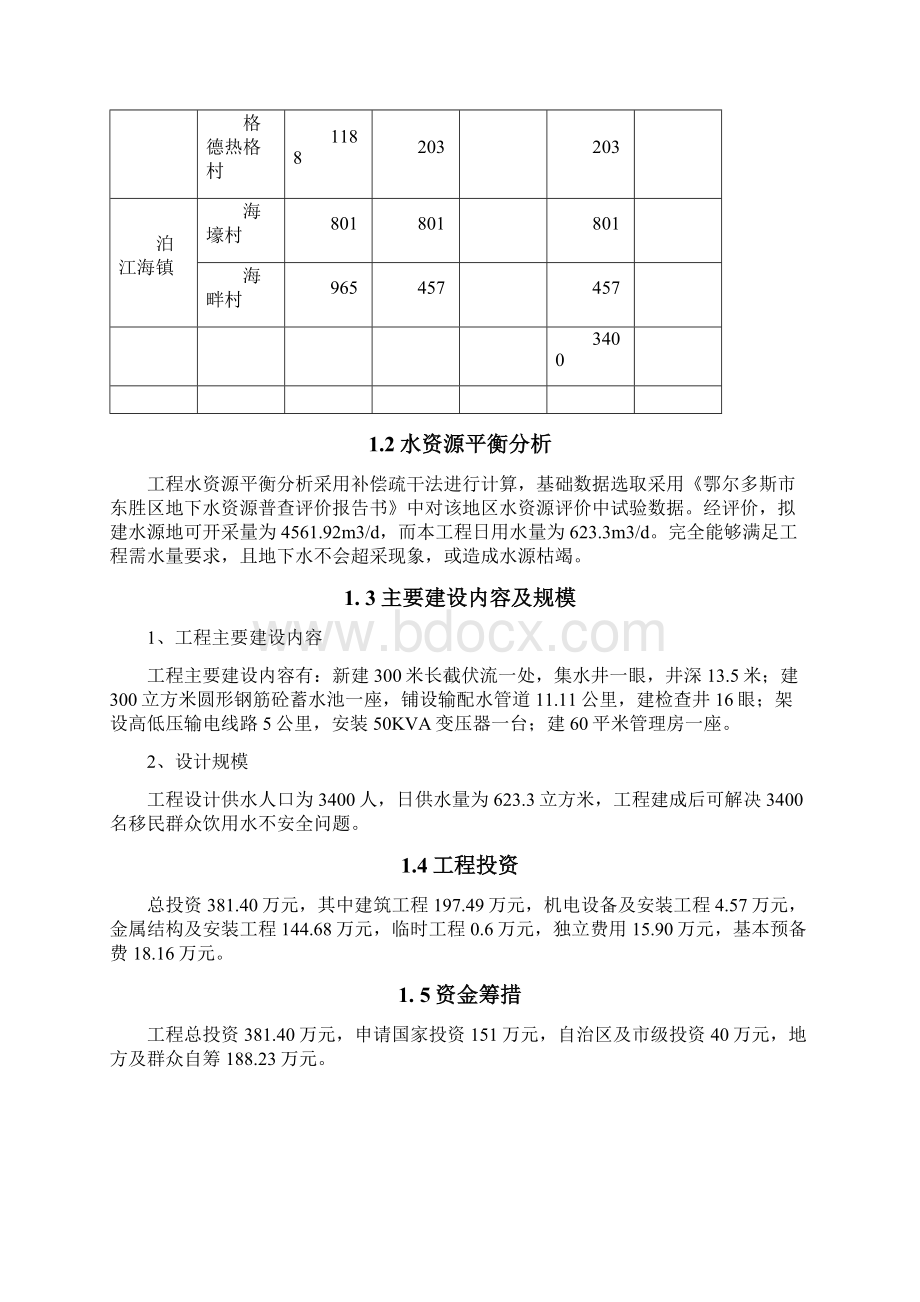 白家壕移民区集中供水工程初步设计报告Word文档格式.docx_第2页