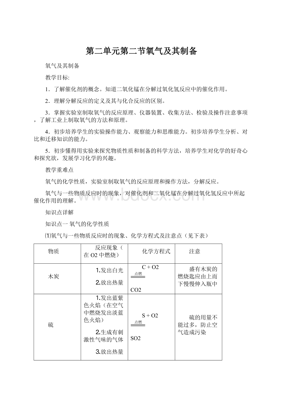 第二单元第二节氧气及其制备文档格式.docx